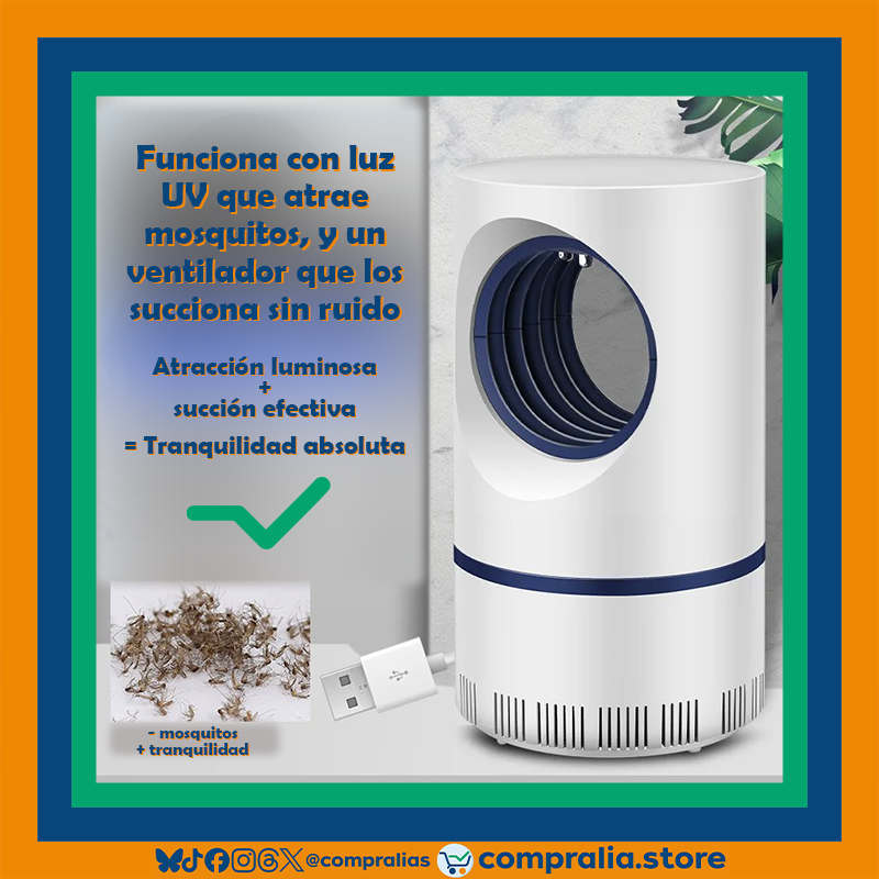 Lámpara Antimosquitos USB | Trampa Eléctrica Sin Químicos | Segura para Niños y Mascotas