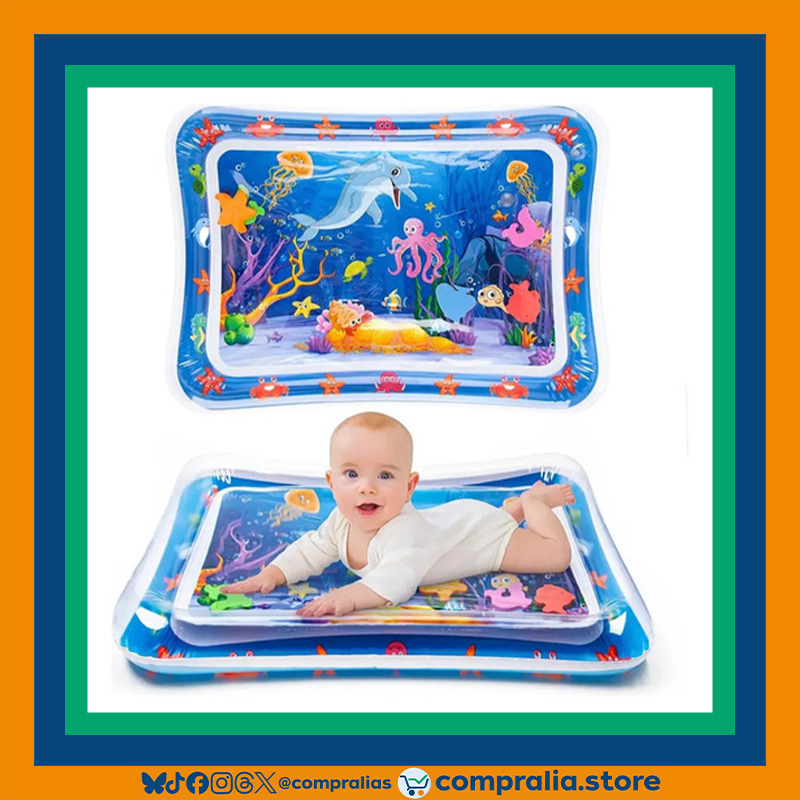 Tapete de Agua Inflable para Bebés | Juguete Sensorial | Desarrollo Motriz Seguro