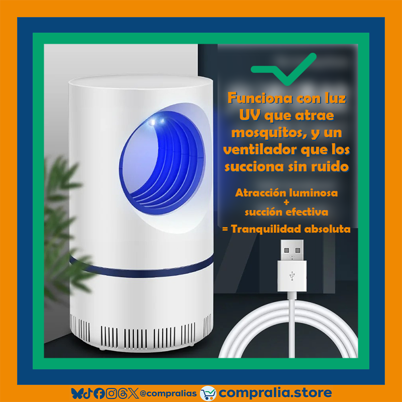 Lámpara Antimosquitos USB | Trampa Eléctrica Sin Químicos | Segura para Niños y Mascotas