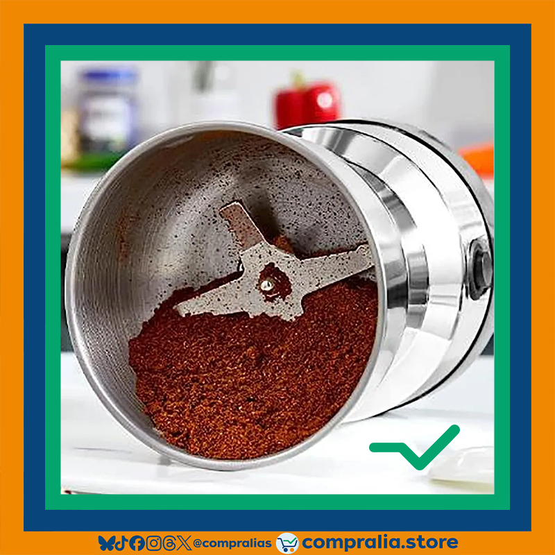 Molino Eléctrico de Café, Granos y Semillas | Acero Inoxidable | Rápido y Duradero