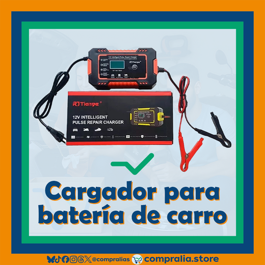Cargador de Batería para Carro 12V 6A con Pantalla LCD | Reparación por Pulso y Modo Inteligente
