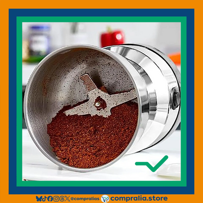 Molino Eléctrico de Café, Granos y Semillas | Acero Inoxidable | Rápido y Duradero