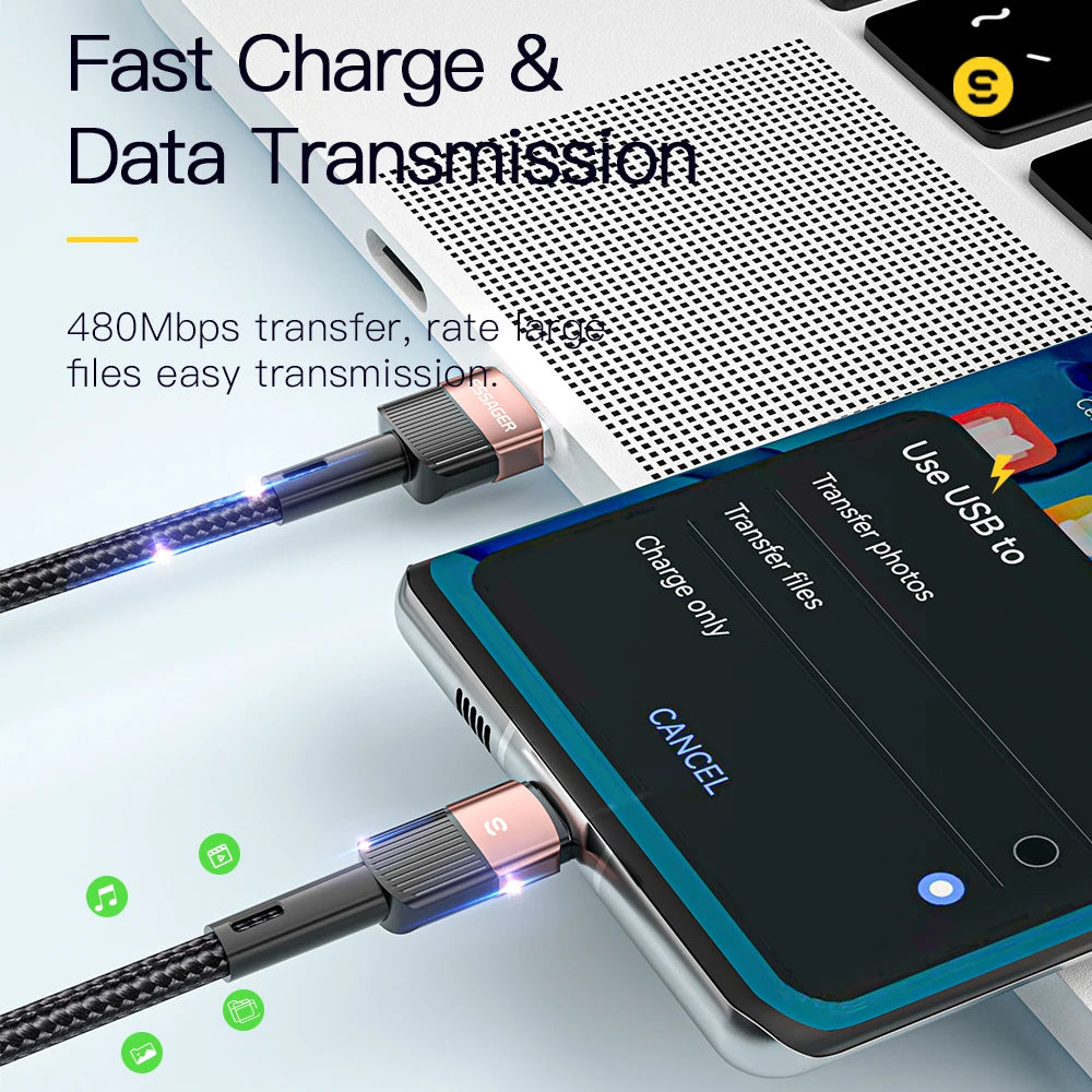 Cable USB Tipo C Essager 7A 100W