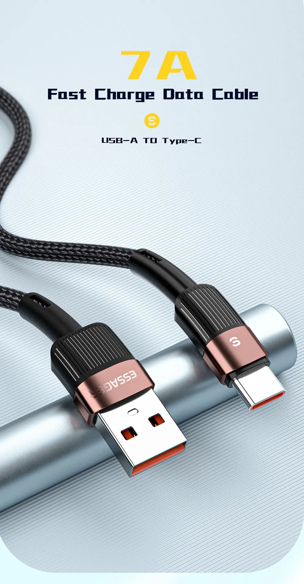 Cable USB Tipo C Essager 7A 100W